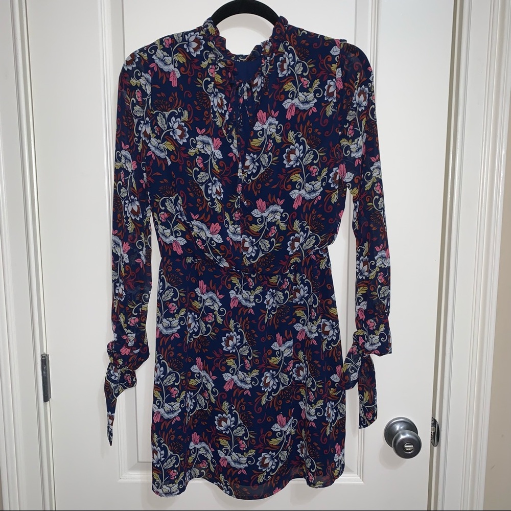 Nordstrom WAYF Navy Floral Dress SZ XS - Picture 4 of 14